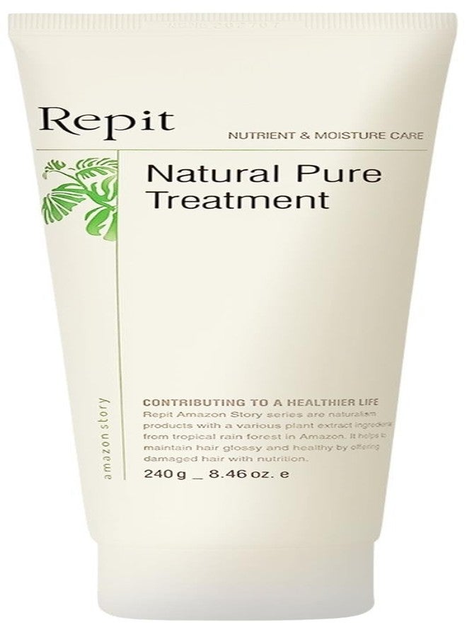 Repit Natural Pure Treatment, Hair Conditioner 8.46oz | Contains Sacha Inchi, Omega 3.6.9 for Restore Dry and Damaged Hair, Frizz Control, Smooth & Sleek – Sulfate Free | RepitUSA - Image 1